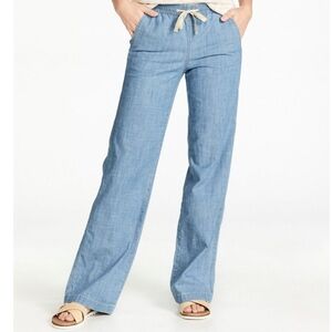NWT LL Bean Pull On Chino Chambray Size 14